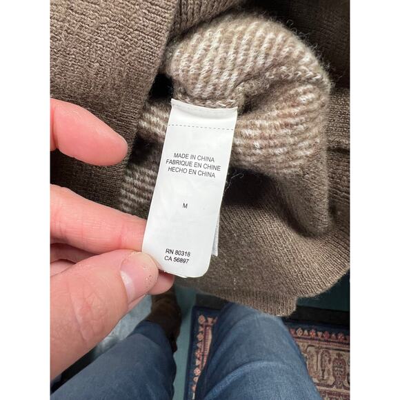 Lucky Brand Green Wool Blend Sweater - V Neck Cowl Neck - Picture 3 of 10